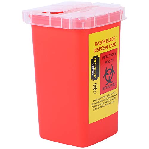 FRCOLOR Sharps Disposal Container Box - Safe Razor Blade Dispenser & Needle Disposal Case for Medical, Tattoo & Home Use | OSHA Compliant Biohazard Waste Solution