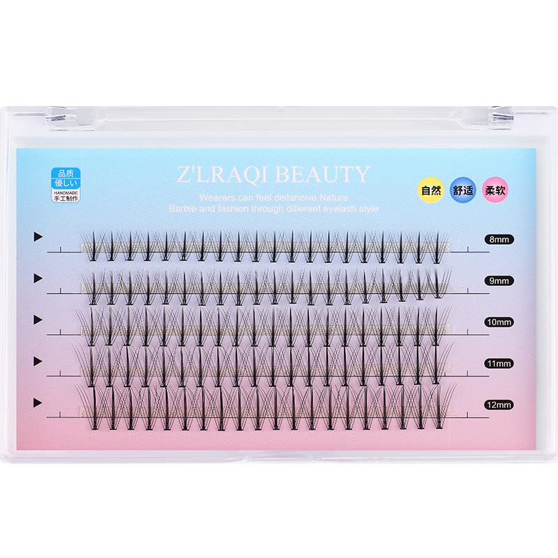 BlueSmurfs Fairy Lashes Extensions - 100 Pcs DIY Faux Mink Eyelash Clusters (8-12mm Mix, 0.07 C Curl) for Natural Volume & Foxy Eye Look - Perfect for Daily Wear, Parties & Special Occasions