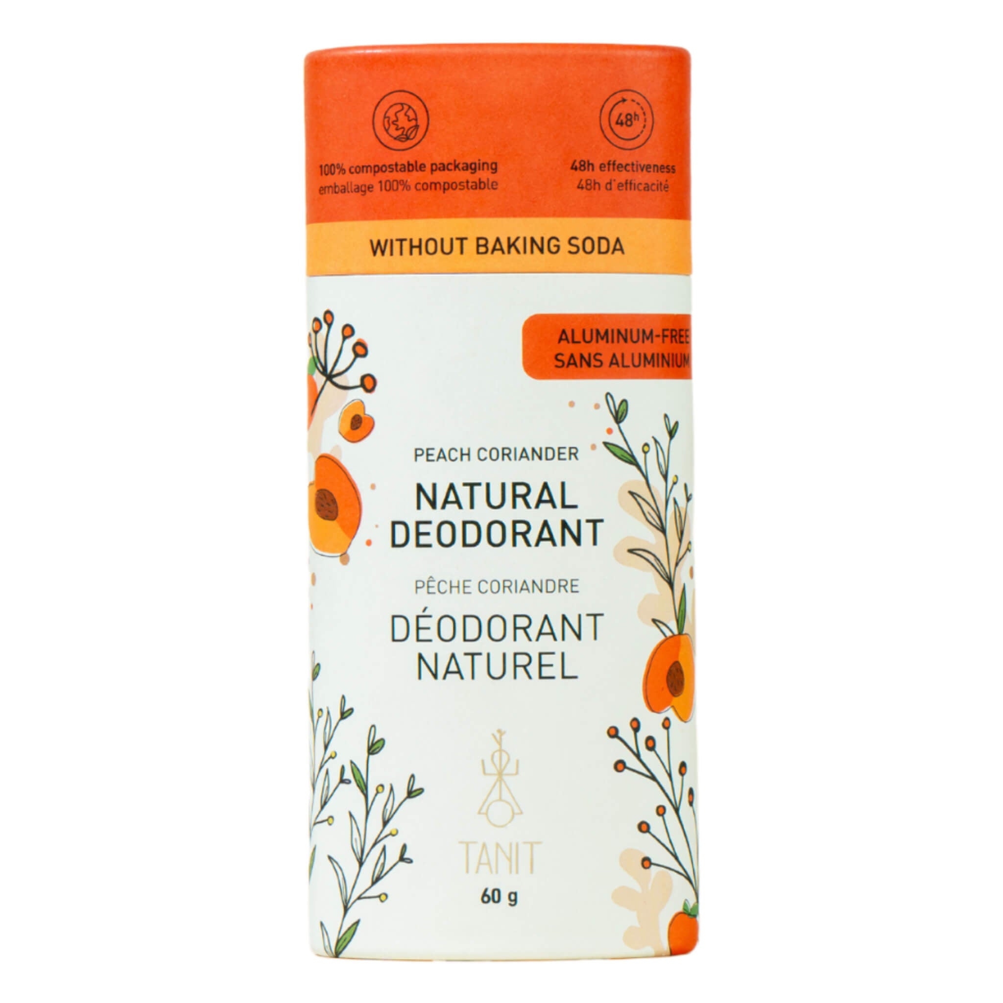 Natural Solid Deodorant for Women & Men - Peach Coriander Scent | Aluminum-Free, Long-Lasting Freshness | Perfect for Gym, Work & Daily Use