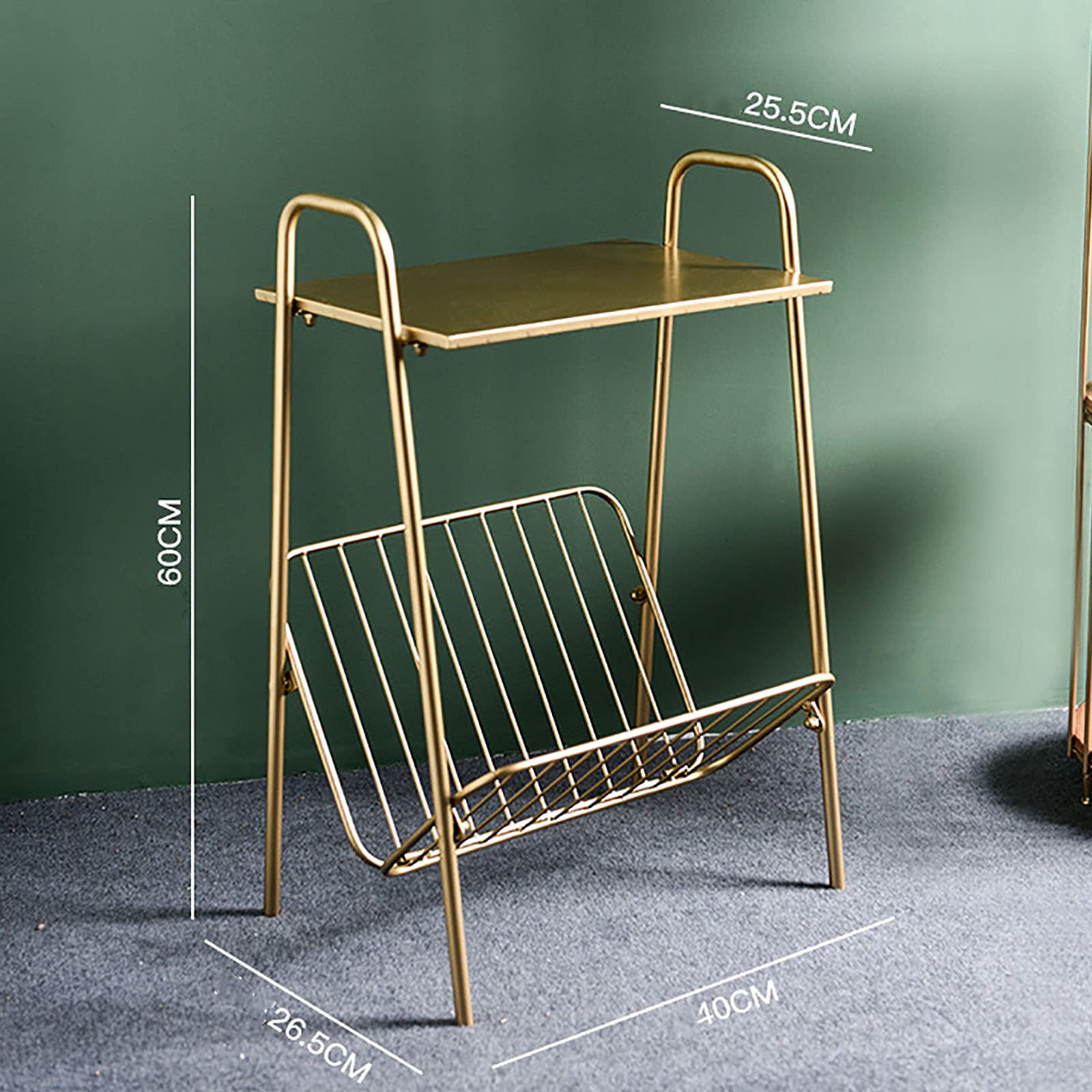 Portable A-Shape Metal Side Table - Multifunctional Storage End Table for Indoor & Outdoor Use - Perfect for Porch, Bedroom, Patio, and Small Spaces