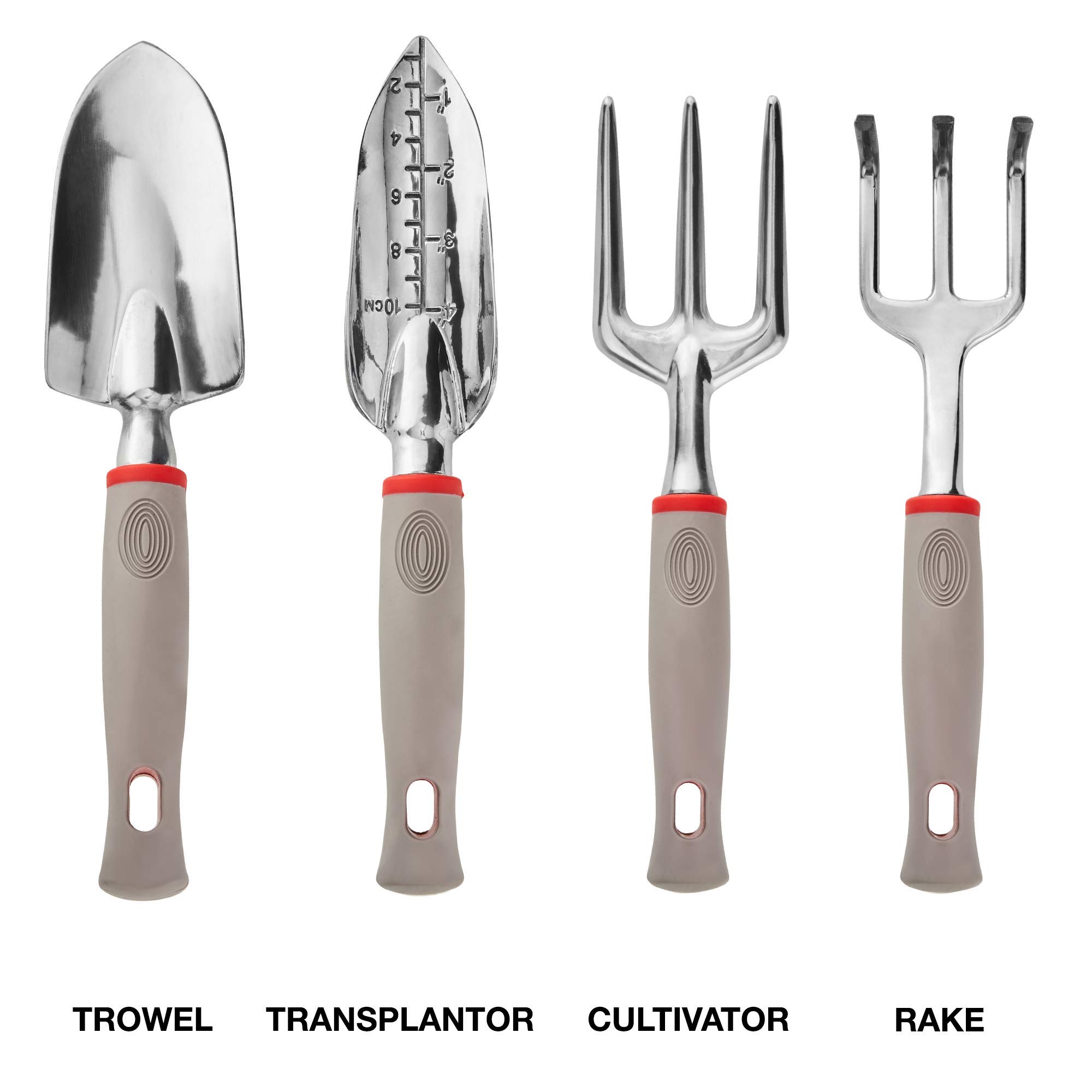 NEIKO 61090A 8-Piece Heavy Duty Garden Tool Set with Storage Bag – Durable Gardening Tools for Men & Women – Perfect for Home Planting, Weeding & Landscaping – Ideal Gift for Gardeners (Grey & Red)