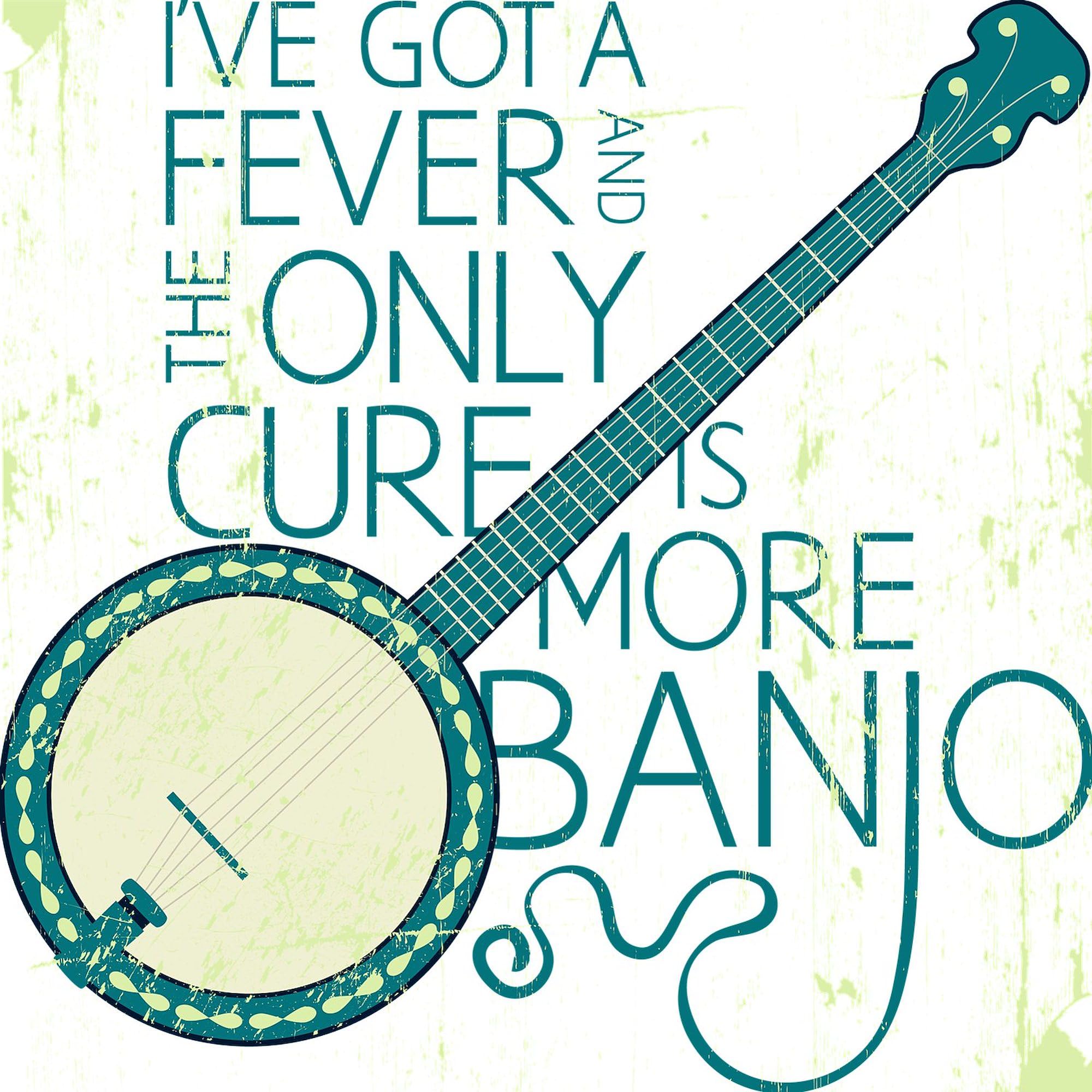 Banjo Black 3x3 Inch Square Bumper Sticker - Durable Car Decal for Windows, Laptops & Water Bottles - Perfect for Music Lovers & Outdoor Enthusiasts