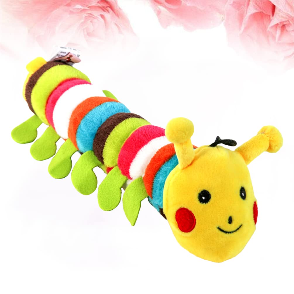 POPETPOP Puppy Teething Toy - Plush Chew Toy for Puppies & Cats - Squeaky Caterpillar for Playtime