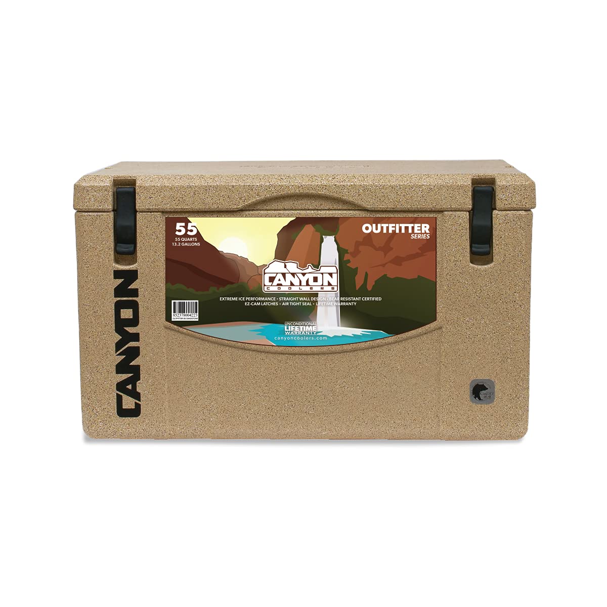 Canyon Coolers Outfitter 55 Rotomolded Cooler - Heavy Duty Insulated Cooler for Camping, Fishing & Outdoor Adventures (Sandstone Color)
