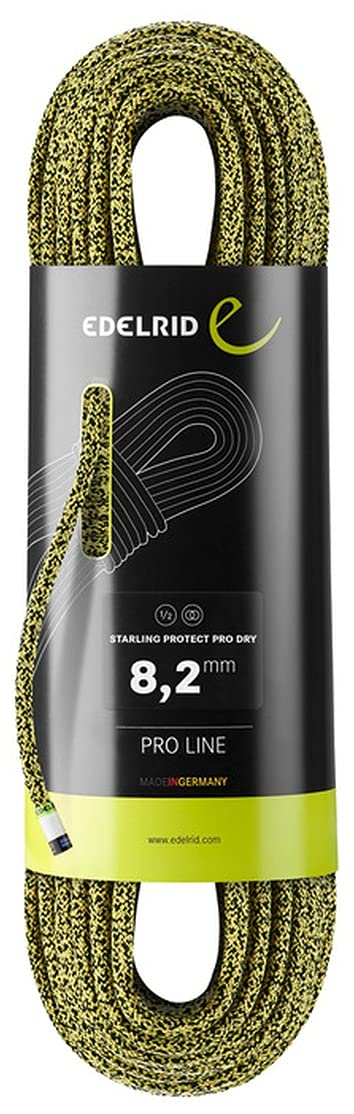 EDELRID Starling Protect Pro Dry 8.2mm Climbing Rope - Waterproof & Durable Rock Climbing Rope for Outdoor Adventures, Gym Training & Mountain Expeditions