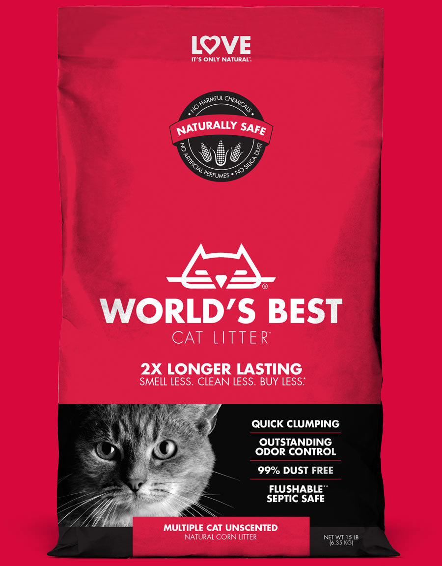 Premium Unscented Clumping Corn Cat Litter for Multiple Cats - Natural, Eco-Friendly & Odor Control - Ideal for Large Households & Multi-Cat Homes