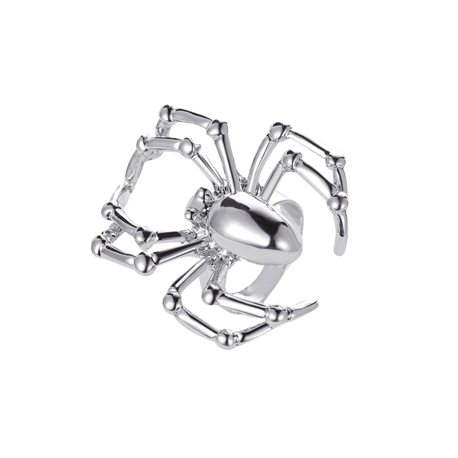 Halloween Animal Shaped Adjustable Ring for Women - Silver Horror Costume Jewelry for Halloween Parties, Cosplay & Gothic Fashion Accessories