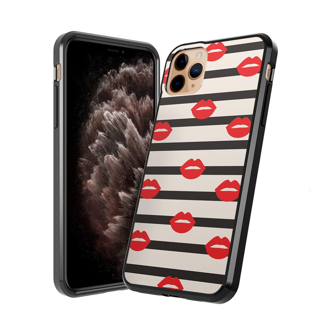 Moriko Cute Fusion Gel iPhone 11 Pro Case - Anti-Scratch Slim Soft Grip Protective Cover for 5.8 Inch Display (Red Lips Design) | Perfect for Everyday Use, Work & Travel Protection