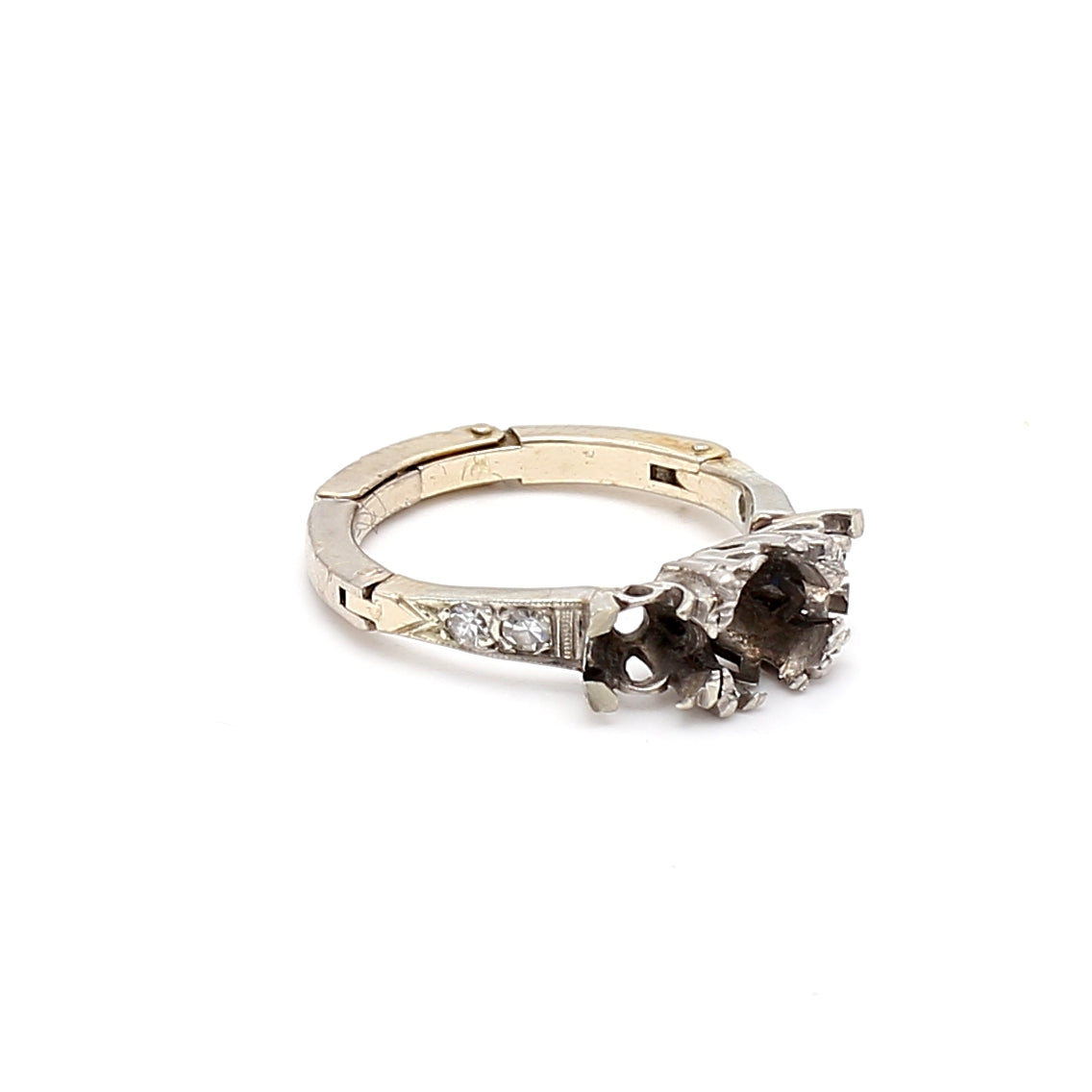 0.05 Carat Round Brilliant I SI2 Diamond 14K White Gold Semi Mount Ring for Engagement, Wedding, Anniversary & Promise Rings - Perfect for Bridal Jewelry & Special Occasions