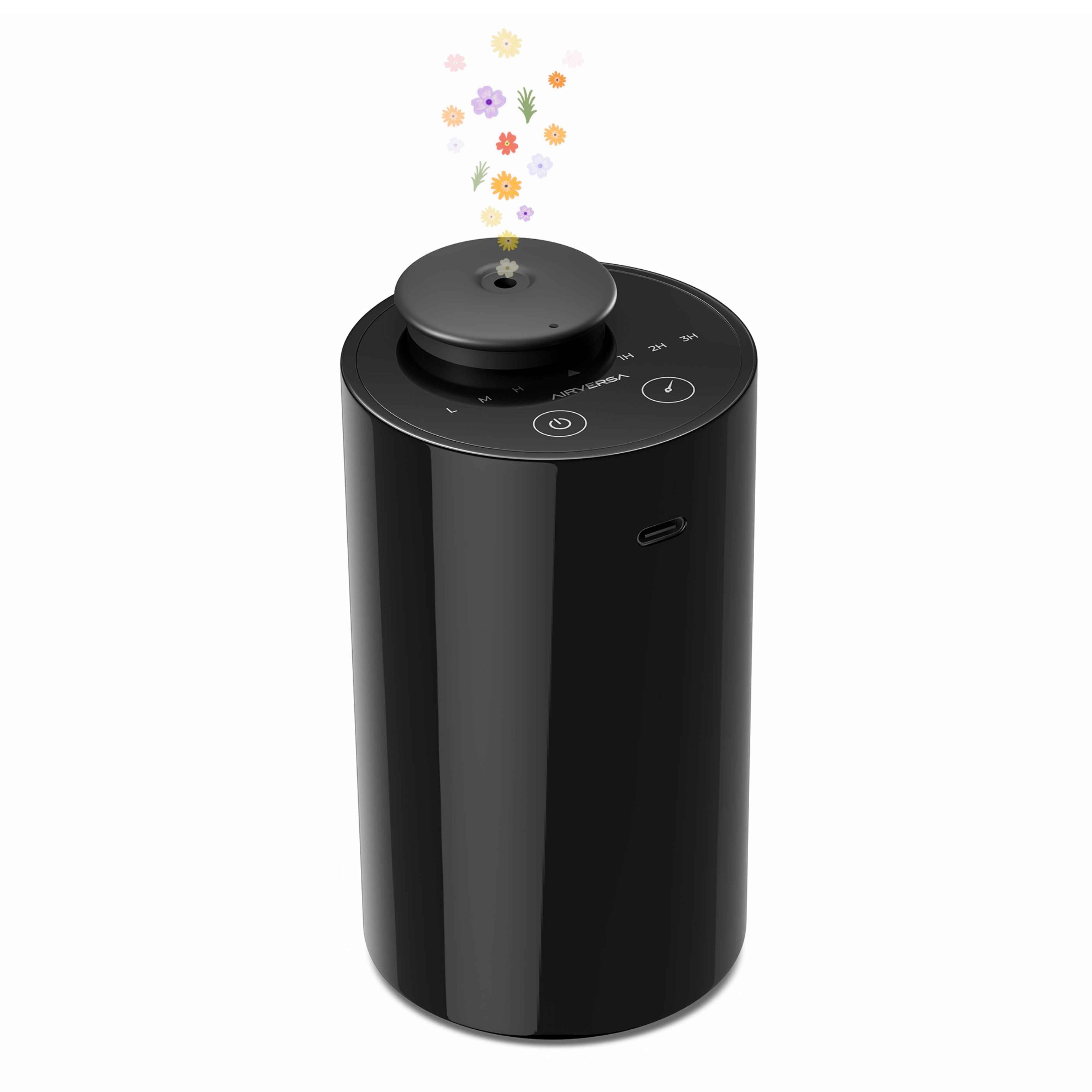Airversa Waterless Aroma Diffuser Scenta Basic (Black) - Portable Essential Oil Diffuser for Home, Office & Car | USB-Powered, Quiet Operation, Mood Enhancement