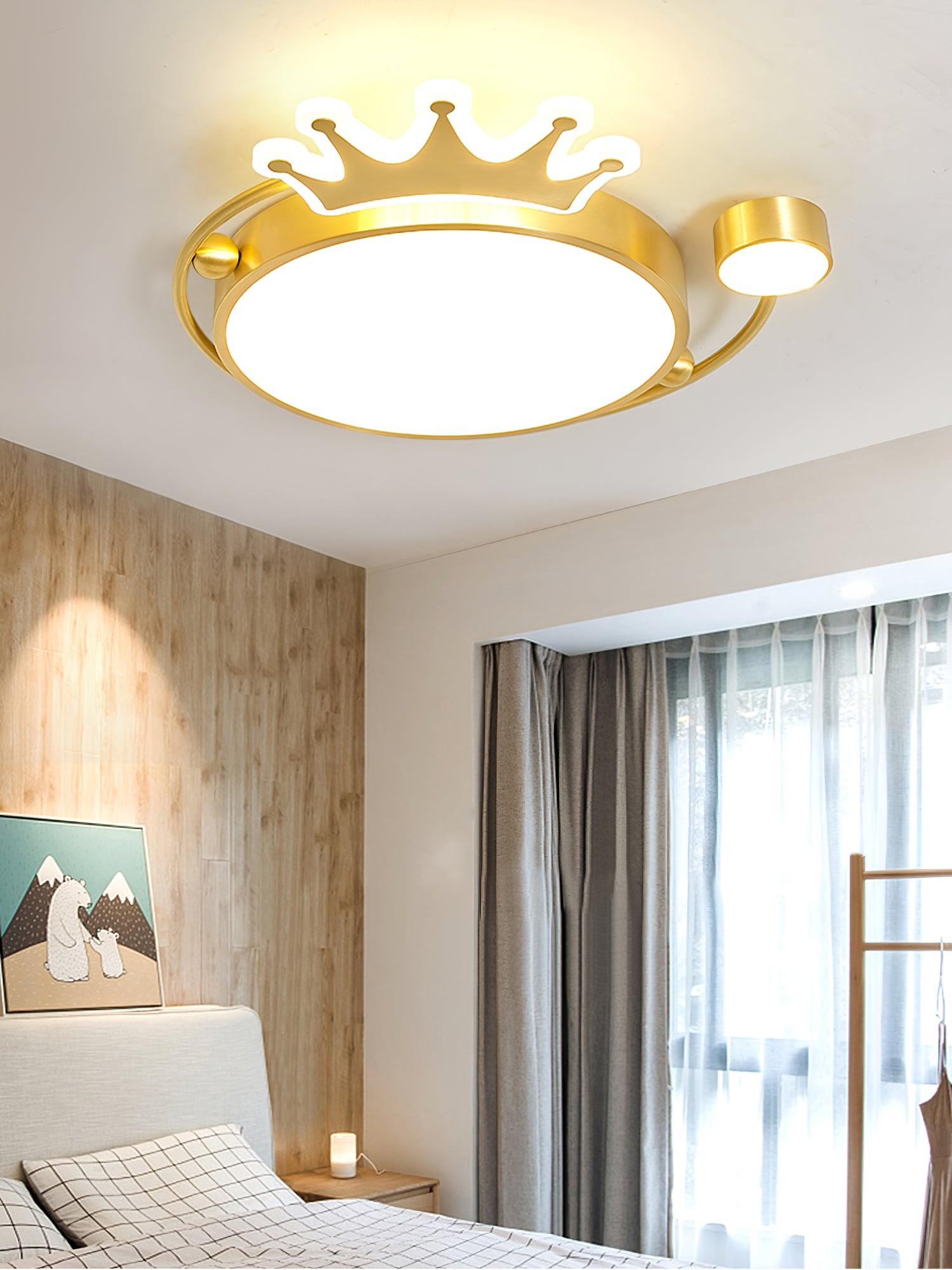 Elegant Crown Ceiling Light Fixture - Modern Crystal Chandelier for Dining Room, Bedroom & Living Room - Perfect for Home Decor & Wedding Events