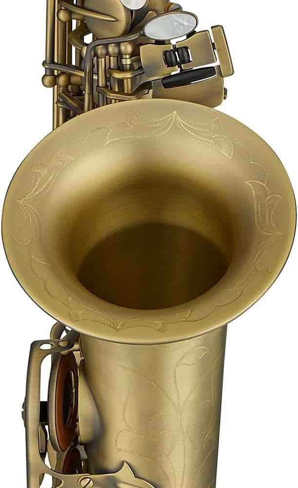 Antigua Winds AS4248AQ PowerBell Professional Alto Saxophone with Antique Finish - Perfect for Jazz, Concert, and Studio Performances