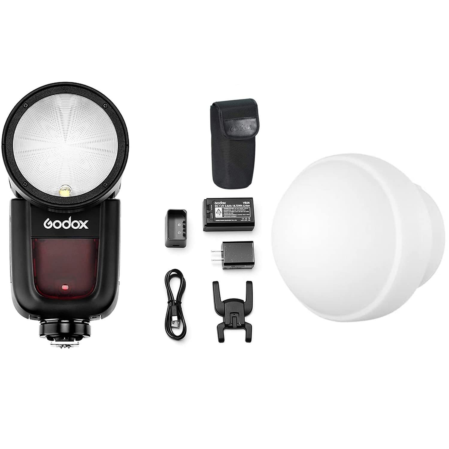 Godox V1-S Round Head Flash Speedlite for Sony Cameras | Compatible with AK-R22 Collapsible Diffusion Dome | Perfect for Portrait, Wedding & Event Photography