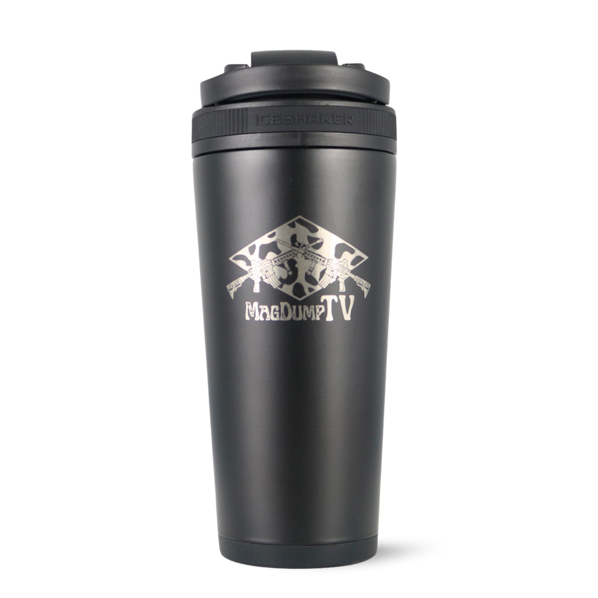 Custom MagDumpTV 26oz Insulated Stainless Steel Ice Shaker Bottle - Black | Leakproof Gym & Protein Shaker for Workouts, Bodybuilding & Outdoor Sports