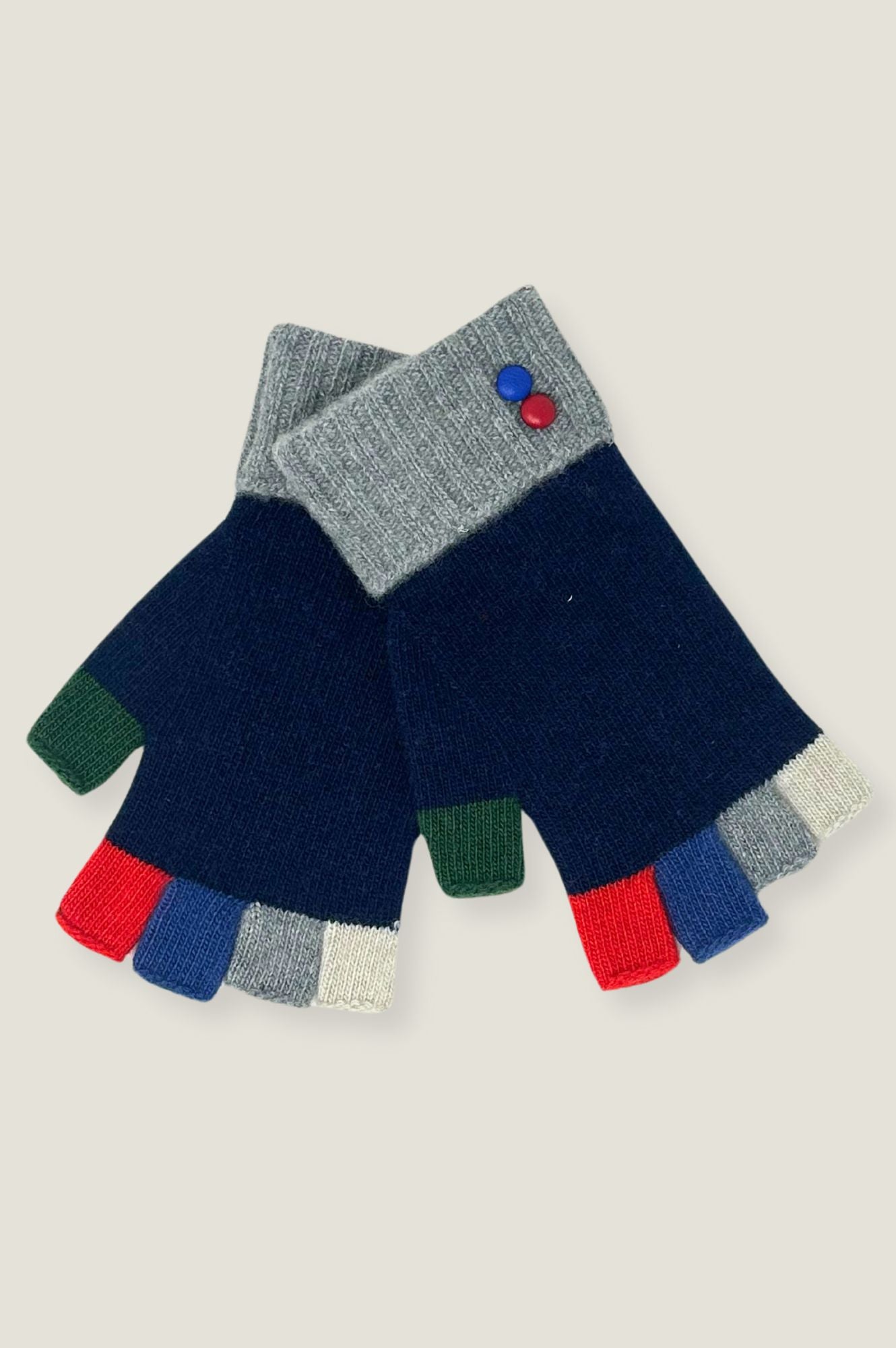 Fingerless Gloves for Women & Men - Breathable Knit Wrist Warmers in Navy & Grey | Perfect for Typing, Driving, and Outdoor Activities