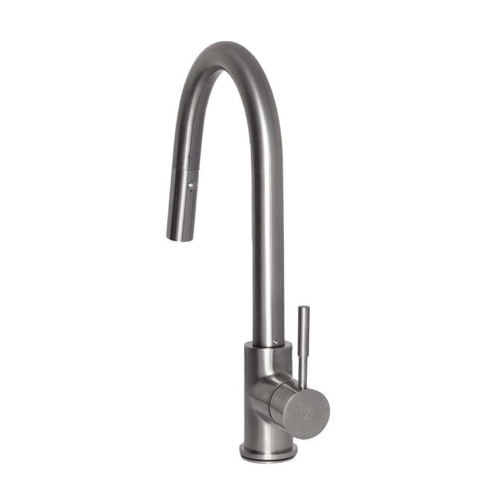 ZLINE Arthur Pull Down Single Handle Kitchen Faucet - Brushed Nickel Finish (ATH KF BN) | Modern Design for Sink, Dishwashing & Food Prep | Perfect for Home Kitchen Remodeling