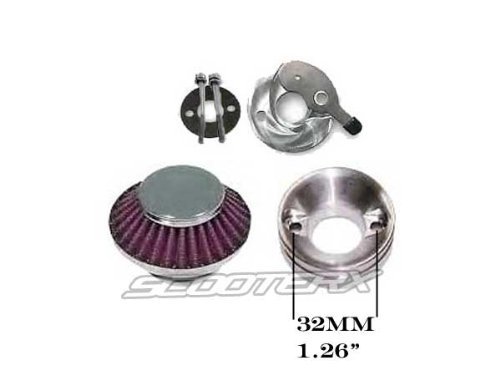 High-Performance Air Filter, Velocity Stack & Choke Lever Kit for 50cc-150cc Scooters, Go Karts, Pocket Bikes - Compatible with Honda, Yamaha, Kawasaki - Improves Engine Airflow & Acceleration (Part# 4241) | Perfect for Racing, Off-Road & Performance Upgrades