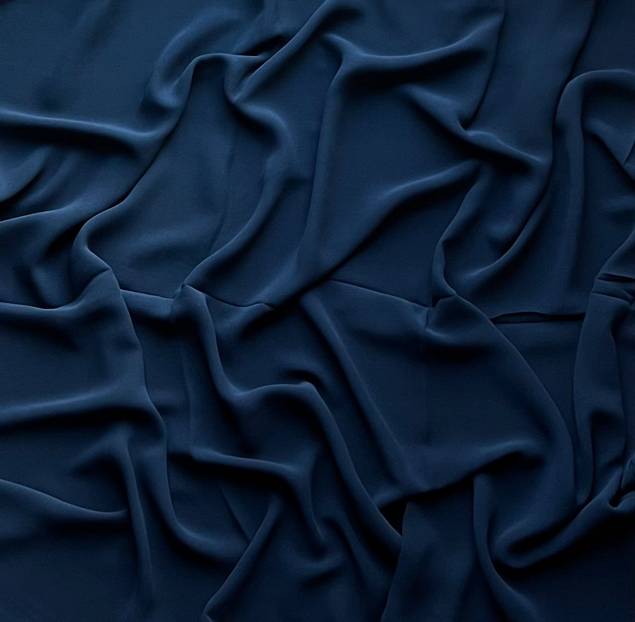 Dark Navy Georgette Chiffon Fabric - Lightweight & Flowy Material for Dresses, Scarves & Evening Gowns