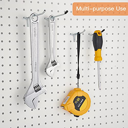 50-Pack Heavy Duty 4 Inch L-Shaped Galvanized Pegboard Hooks for 1/4 Inch Pegboard – Large Diameter Metal Hooks for Garage Organization, Office Storage, Kitchen Tools & Retail Displays | Durable Wall Mount Hooks for Tools, Utensils & Retail Merchandise