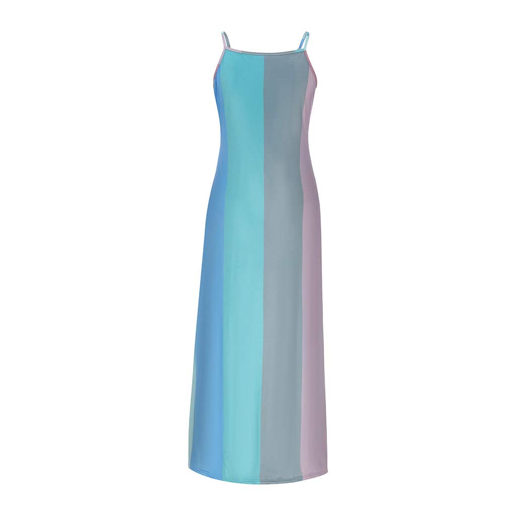 COOKI Women's Boho Maxi Dress - Casual Sleeveless V-Neck Tie Dye Loose Plus Size Long Dress for Summer Beach Vacations, Music Festivals & Outdoor Parties