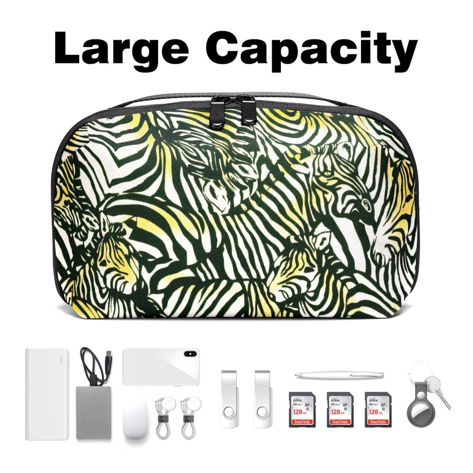Portable Digital Makeup Bag - Waterproof Cosmetic Organizer with Animal Print for Travel & Daily Use | Perfect for Makeup Artists & Beauty Enthusiasts