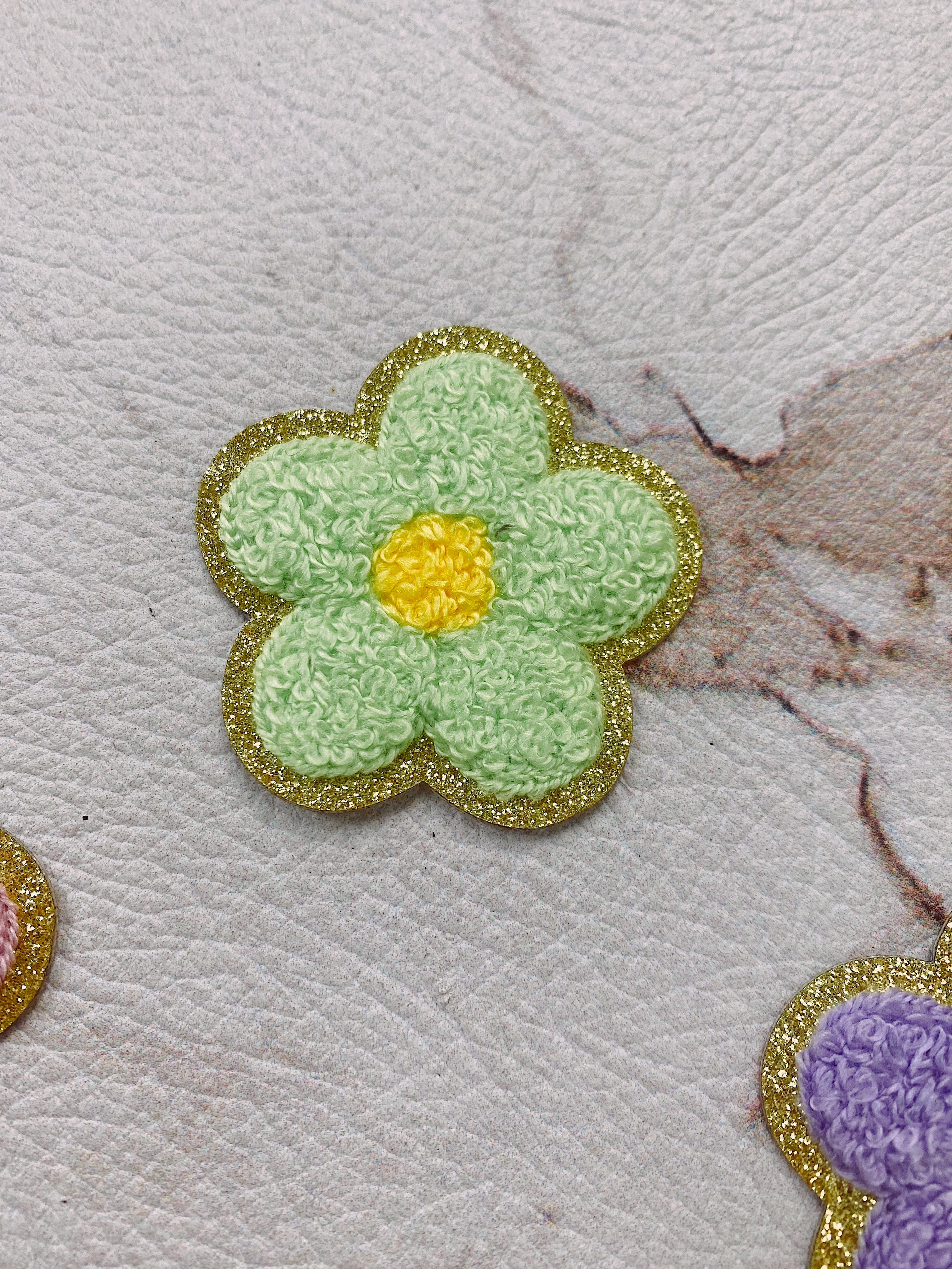 Custom Embroidered Flower Varsity Patch - Iron On/Sew On Applique for Jackets, Bags & DIY Crafts - Perfect for Letterman Jackets, Backpacks & Fashion Accessories