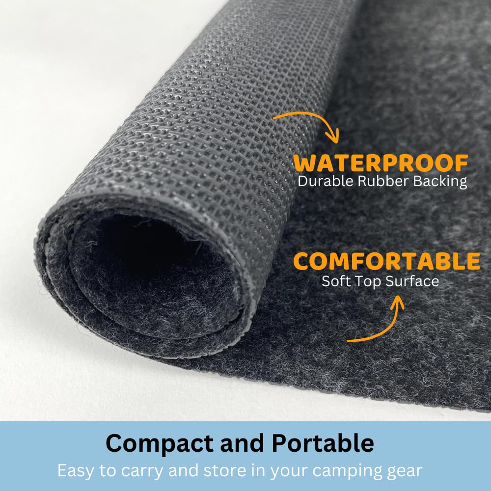 Waterproof Insulated Camping Mat - Durable Thick Foldable Tent Carpet for Outdoor Picnic, Hiking & Backpacking - Non-Slip Portable Floor Rug (74