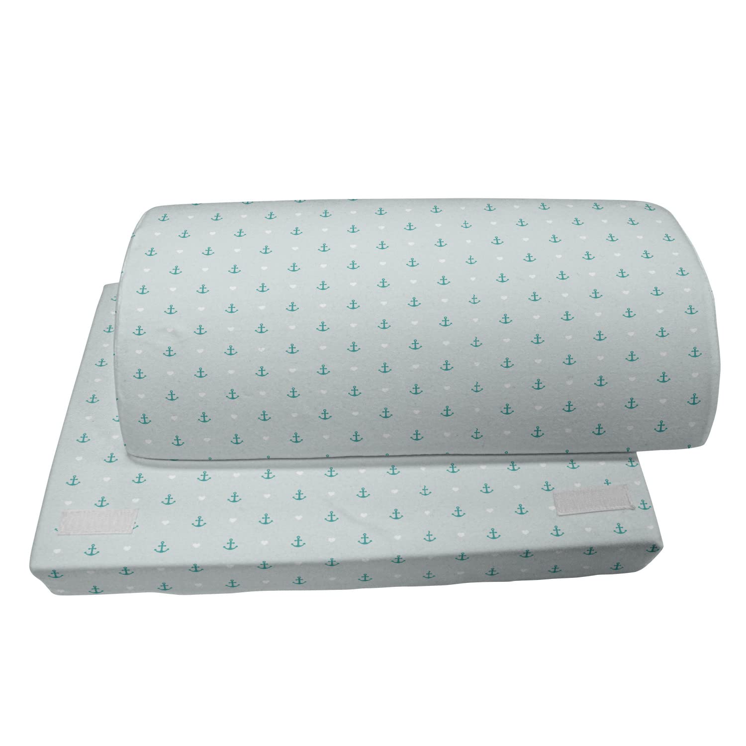 Ambesonne Adjustable Memory Foam Foot Rest with Anchor & Heart Design - Non-Slip Ergonomic Leg Support for Office, Home & Travel - Perfect for Work, Relaxation & Long Flights