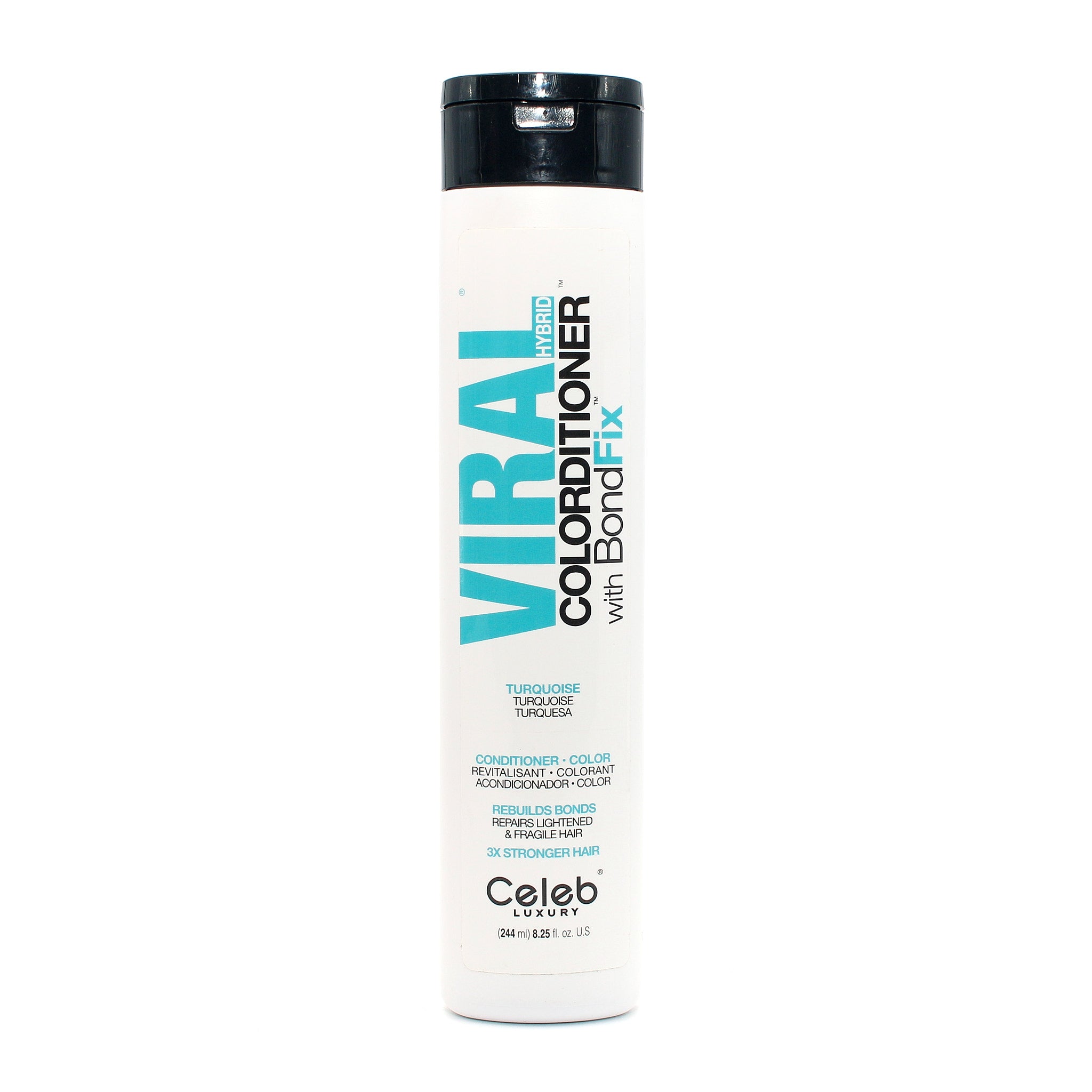 CELEB LUXURY Viral Hybrid Colorditioner Bond Fix Turquoise Hair Conditioner 8.25 oz - Sulfate-Free Color Protection for Vibrant, Healthy Hair at Home or Salon