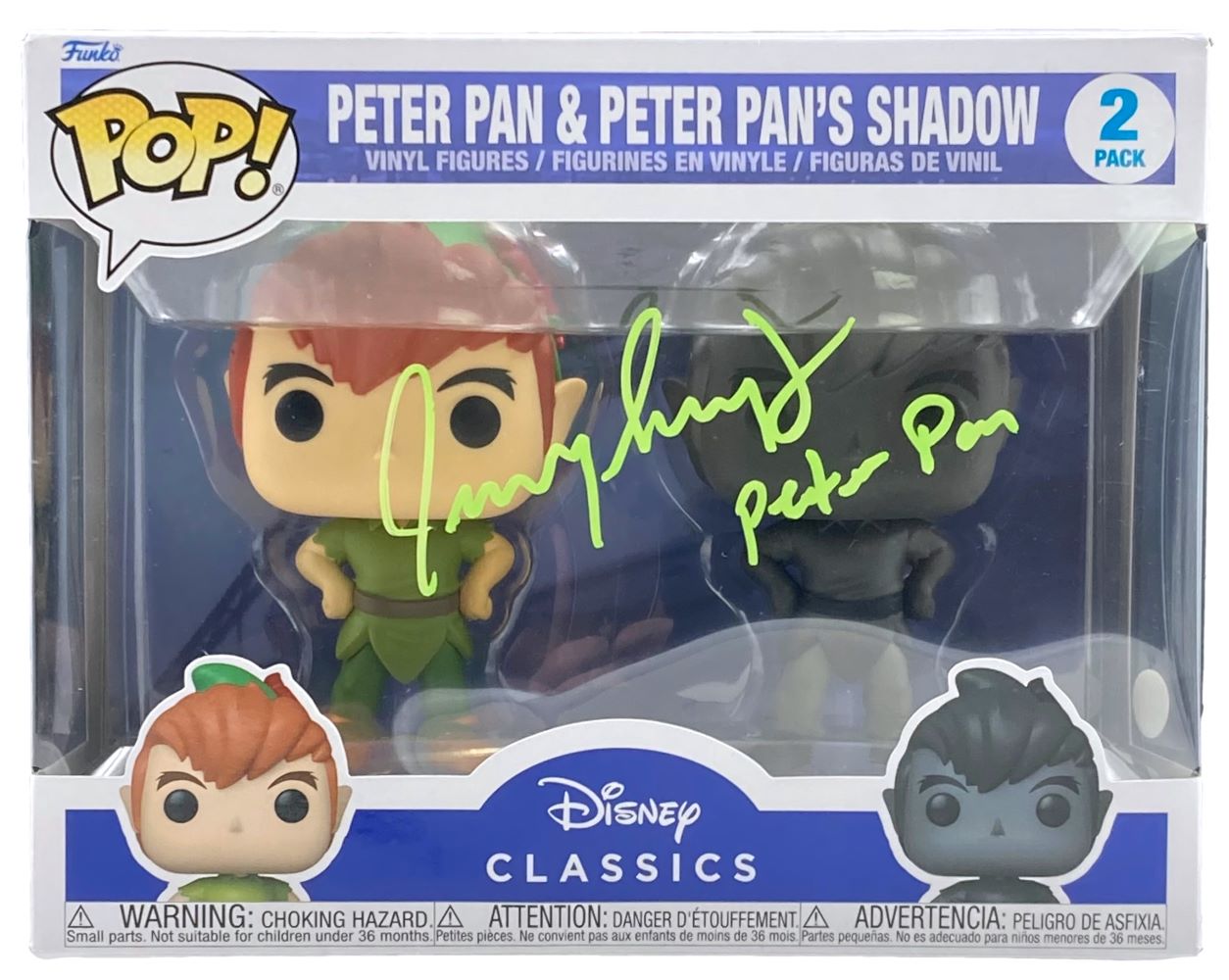 Jeremy Sumpter Autographed Peter Pan Funko Pop 2-Pack with JSA COA - Limited Edition Collectible for Disney Fans & Movie Memorabilia Collectors - Perfect for Display in Home Theater, Office, or Gift for Peter Pan Lovers