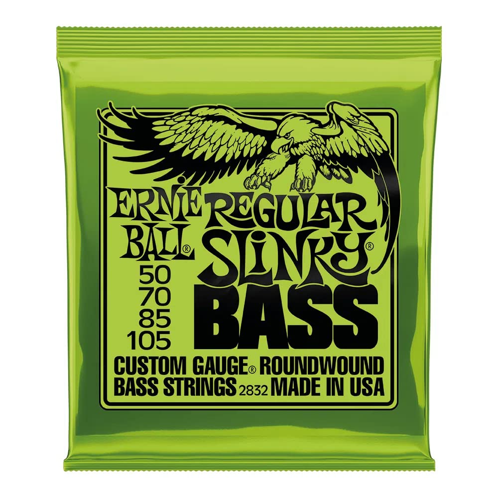 Ernie Ball Regular Slinky Nickel Wound Bass Guitar Strings 50-105 Gauge (P02832) | Premium Electric Bass Strings for Rock, Jazz & Studio Recording | Perfect for Fender, Gibson & Ibanez Bass Guitars
