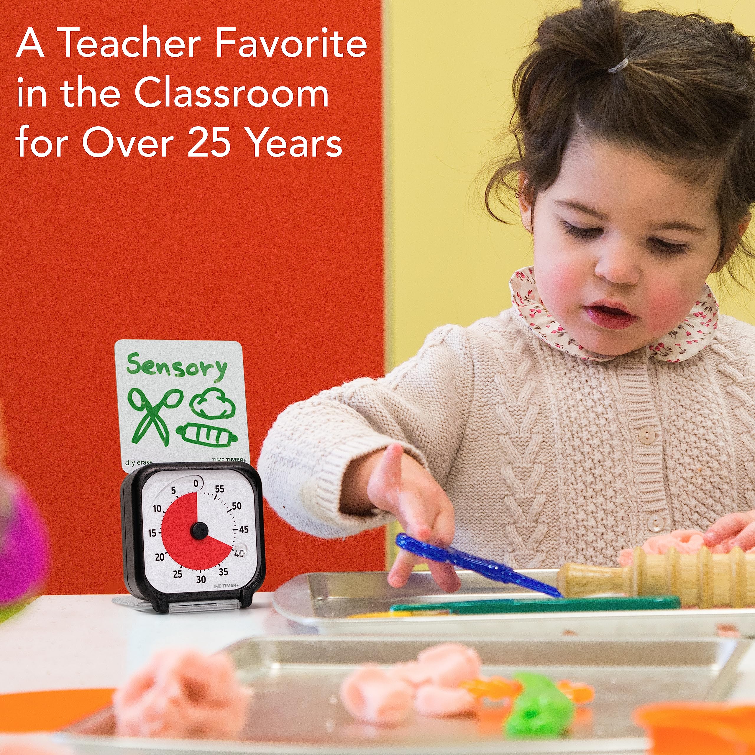 Time Timer 3 Inch Visual Timer - 60 Minute Countdown Clock for Kids with Dry Erase Activity Card & Desktop App - Perfect for Classroom, Homeschool Study, Task Management & Kitchen Use