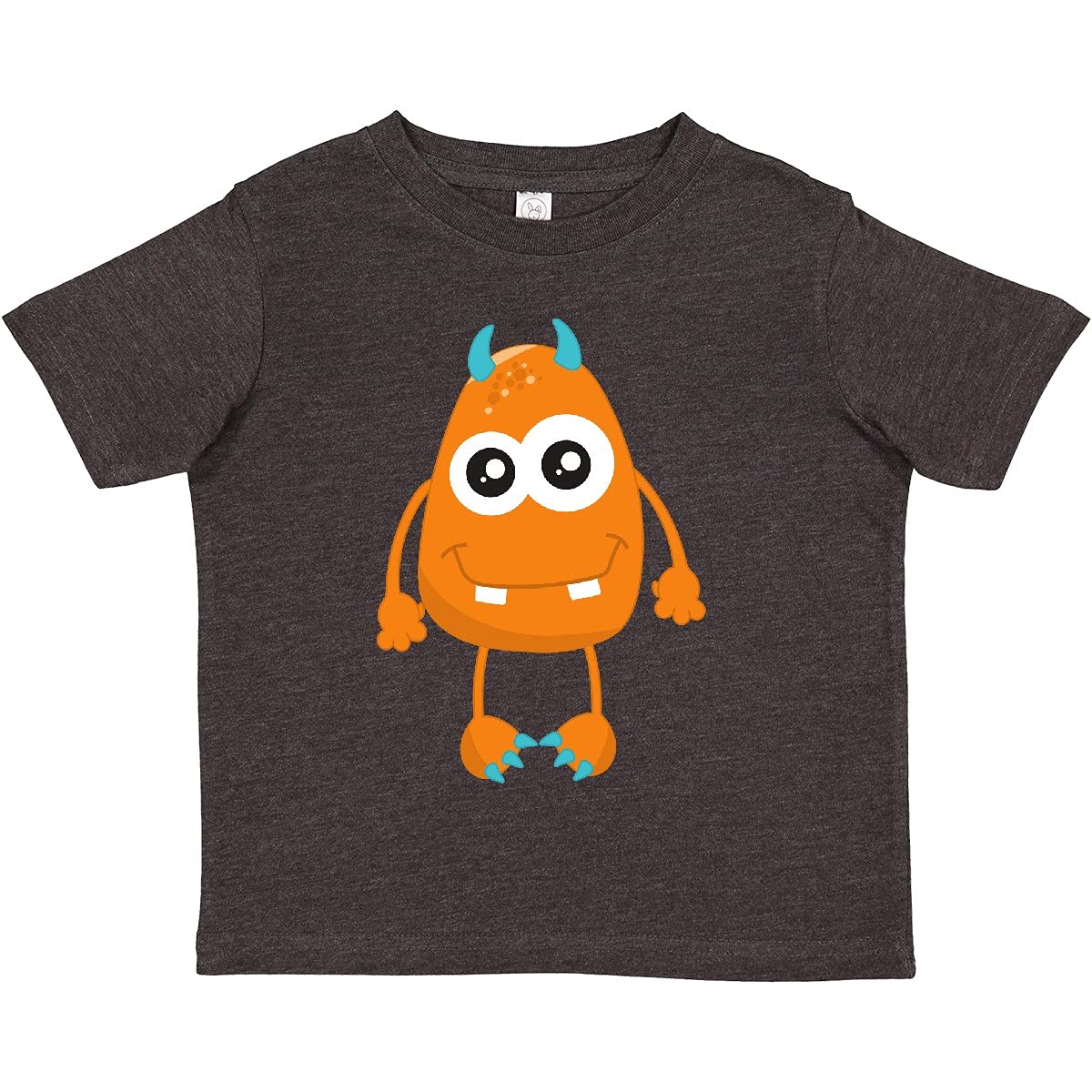 Inktastic Cute Orange Monster Toddler T-Shirt - Funny Horned Monster Graphic Tee for Kids | Perfect for Playdates, Halloween & Everyday Wear