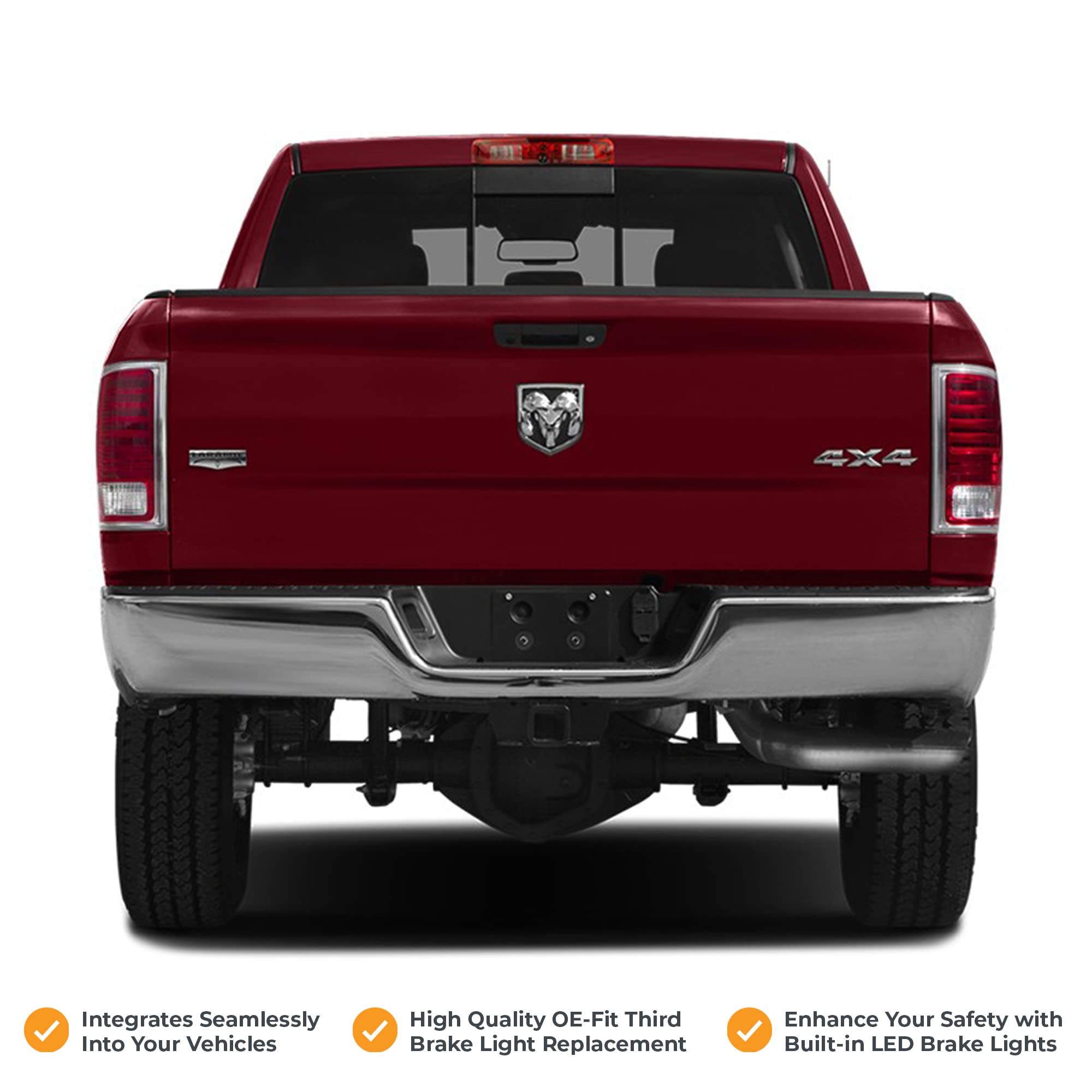 Brandmotion RAM Cargo Plug N Play Adapter Harness FLTW-7627 | Heavy-Duty 3rd Brake Light Camera Integration Kit | Compatible with 2013-2018 RAM Trucks | Seamless Factory Radio Connection with Toggle Switch | Perfect for Towing, Reversing & Parking Safety