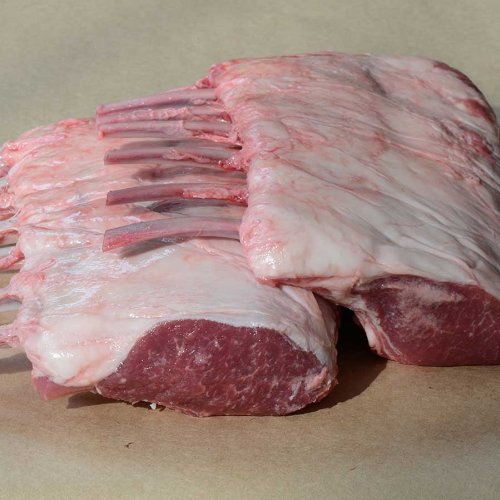 Premium New Zealand Lamb Frenched Rib Racks (7-8 Bones) - Frozen, 2 Pack (16-18 oz Each) - Perfect for Grilling, Roasting & Special Occasions