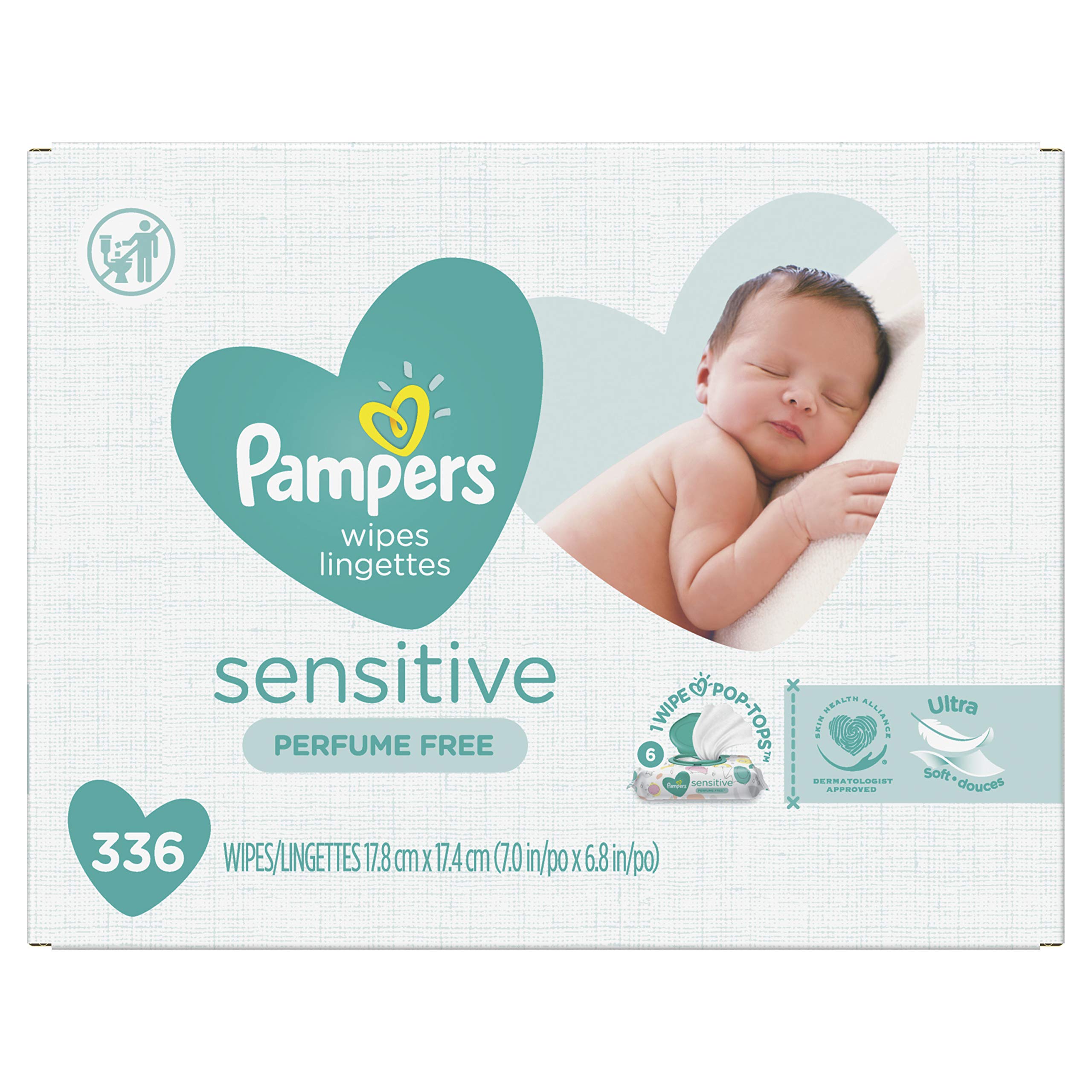 Pampers Cruisers 360 Diapers Size 6 (48 Count) + Baby Wipes Sensitive Perfume Free (336 Count) - Premium Baby Diaper & Wipes Bundle for Active Toddlers, Overnight Protection & Gentle Skin Care