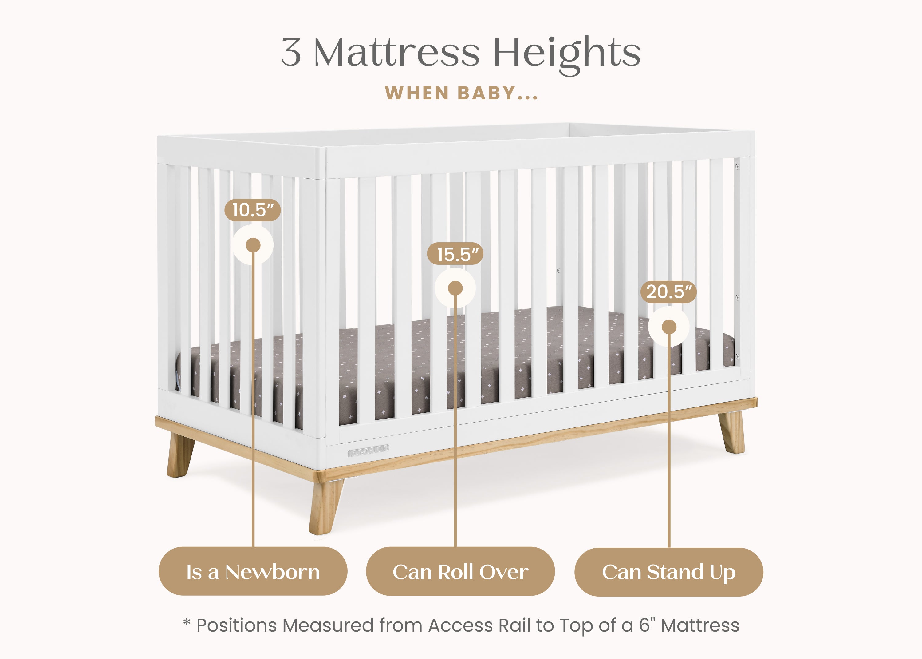 Frankie 4-in-1 Convertible Baby Crib - Toddler Bed, Daybed & Full-Size Bed - Safe Nursery Furniture for Newborns to Teens - Perfect for Bedrooms, Daycare & Guest Rooms
