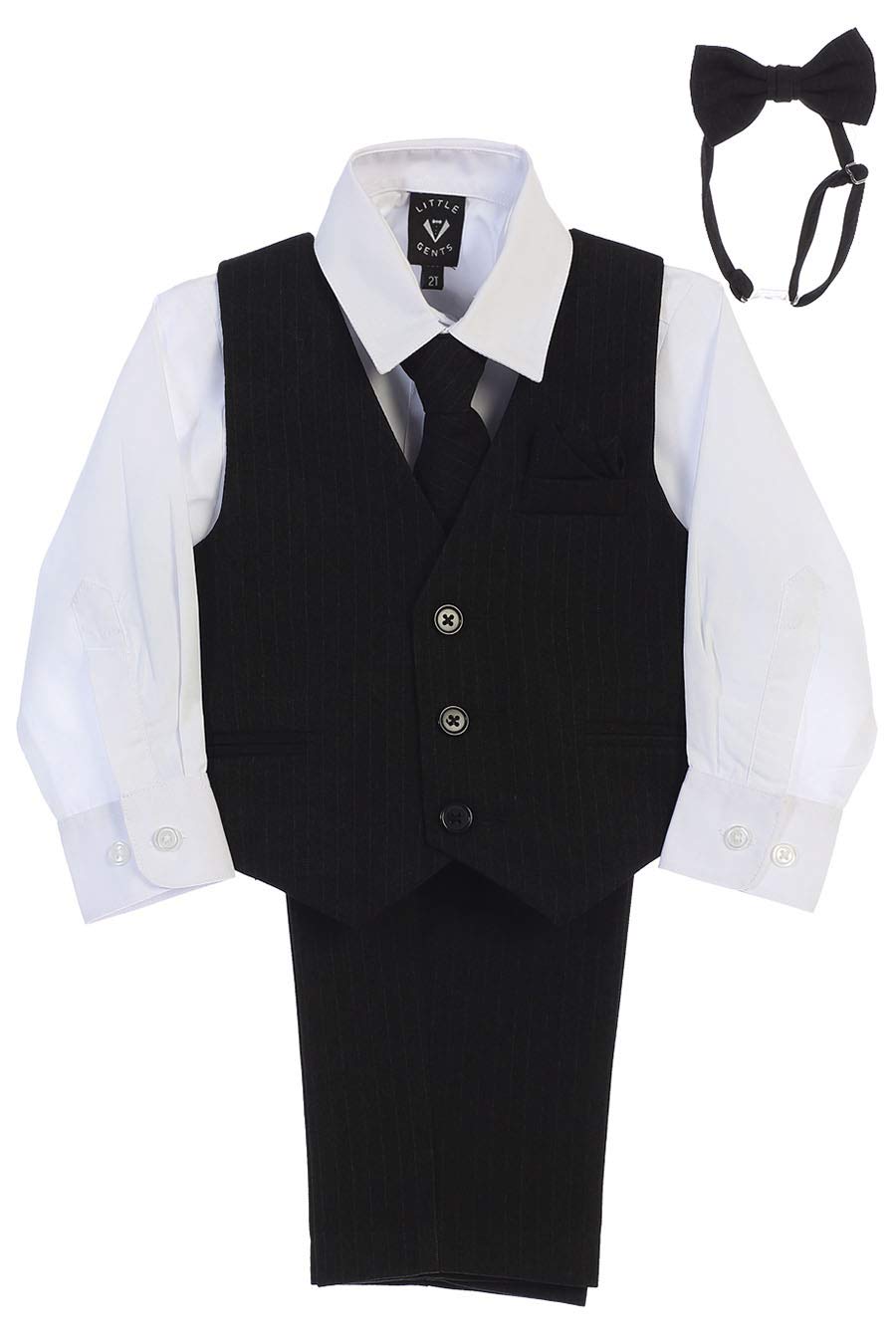 Easter Boys Suit Set - 4 Piece Formal Outfit with Dress Shirt, Tie, Vest & Pants for Toddlers - Ring Bearer & Church Clothes for Boys - Size 2T White - Perfect for Weddings, Easter Sunday & Special Occasions
