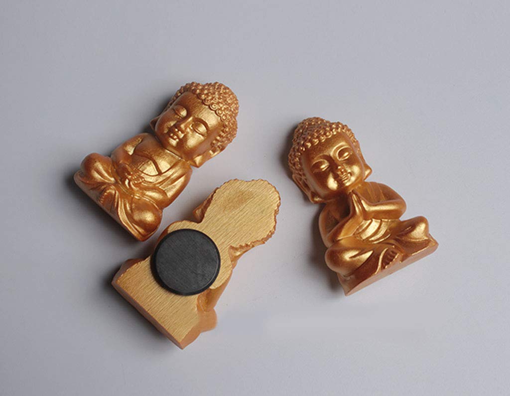 3-Piece Lifelike Buddha Fridge Magnets - Strong Magnetic Refrigerator Magnets for Kitchen, Office & Wall Decor - Perfect for Home, Office & Spiritual Spaces