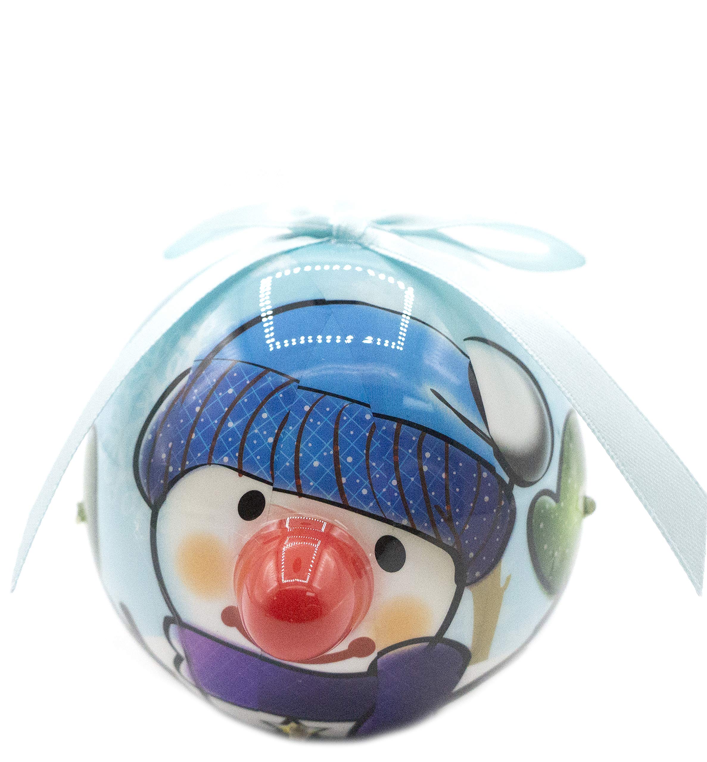 D&D Blinking Animal Christmas Ornament with Extra Batteries - Blue Snowman Decor for Holiday Tree, Home & Party | Festive Light-Up Decoration for Xmas, Winter Celebrations