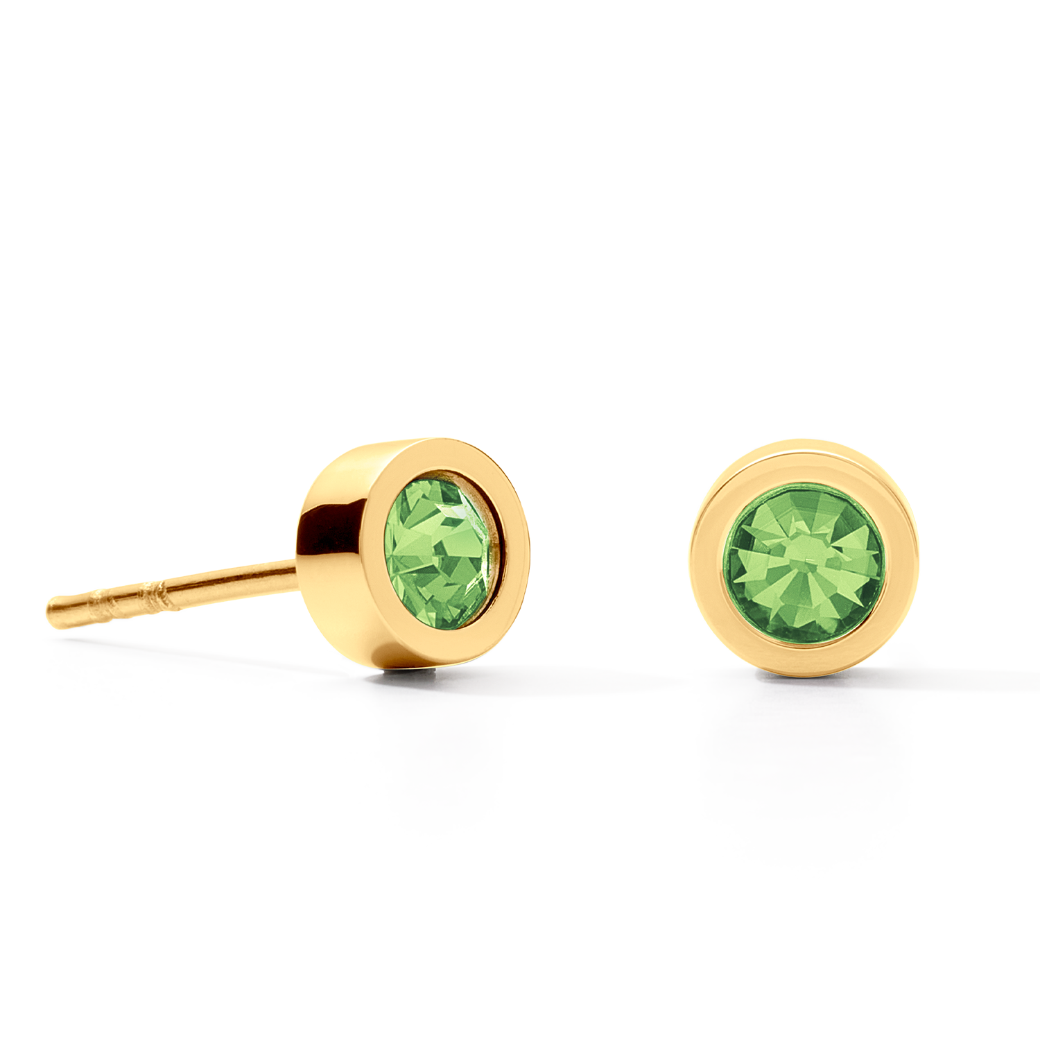 Sparkling Gold Green Dot Earrings for Women - Elegant Dangle Earrings for Party, Wedding & Everyday Wear