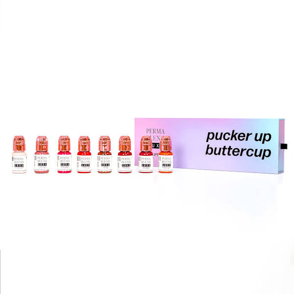 Perma Blend Luxe Pucker Up Buttercup Lip Set - Hydrating Lip Balm & Gloss Duo for Soft, Plump Lips | Perfect for Daily Moisture & Nighttime Lip Care
