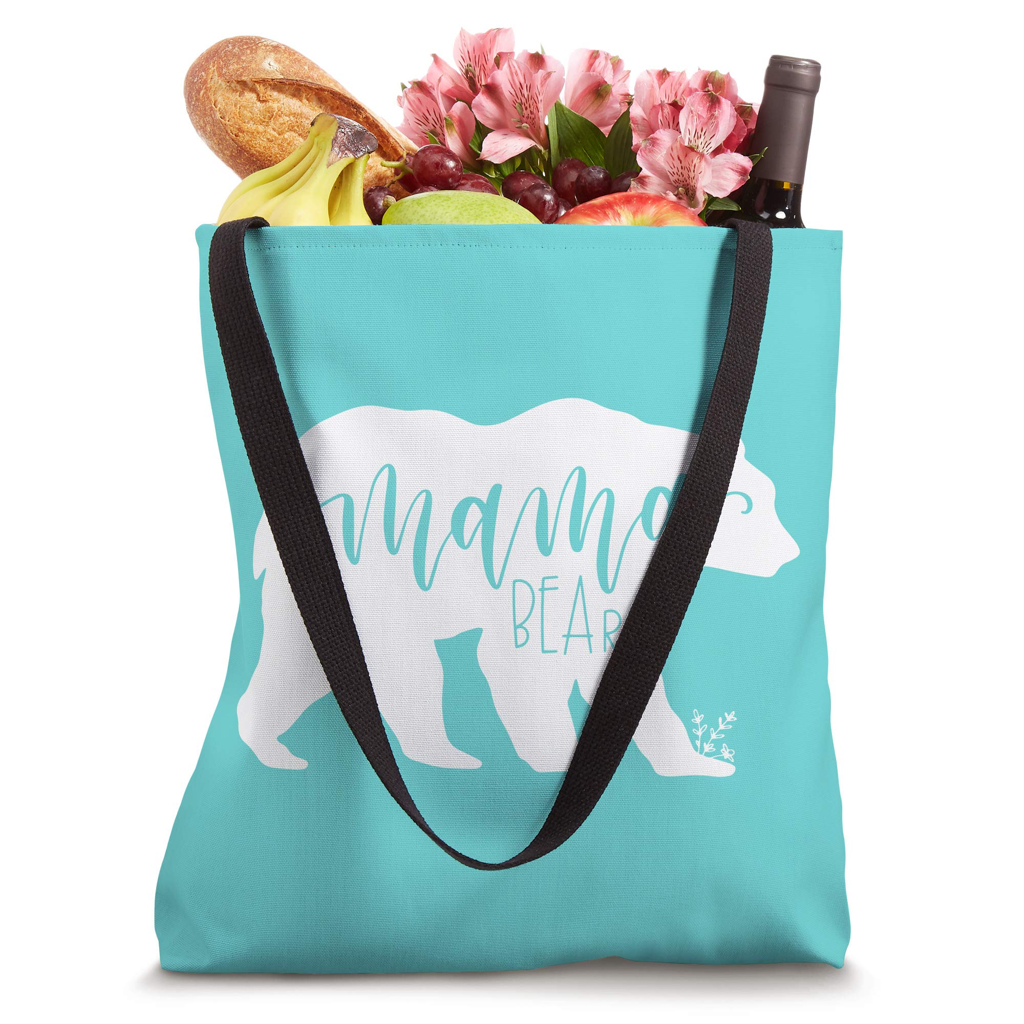 Stylish Mama Bear Tote Bag for Women - Perfect Gift for Moms, Teal Blue Handbag with Durable Design | Ideal for Work, Shopping & Daily Use