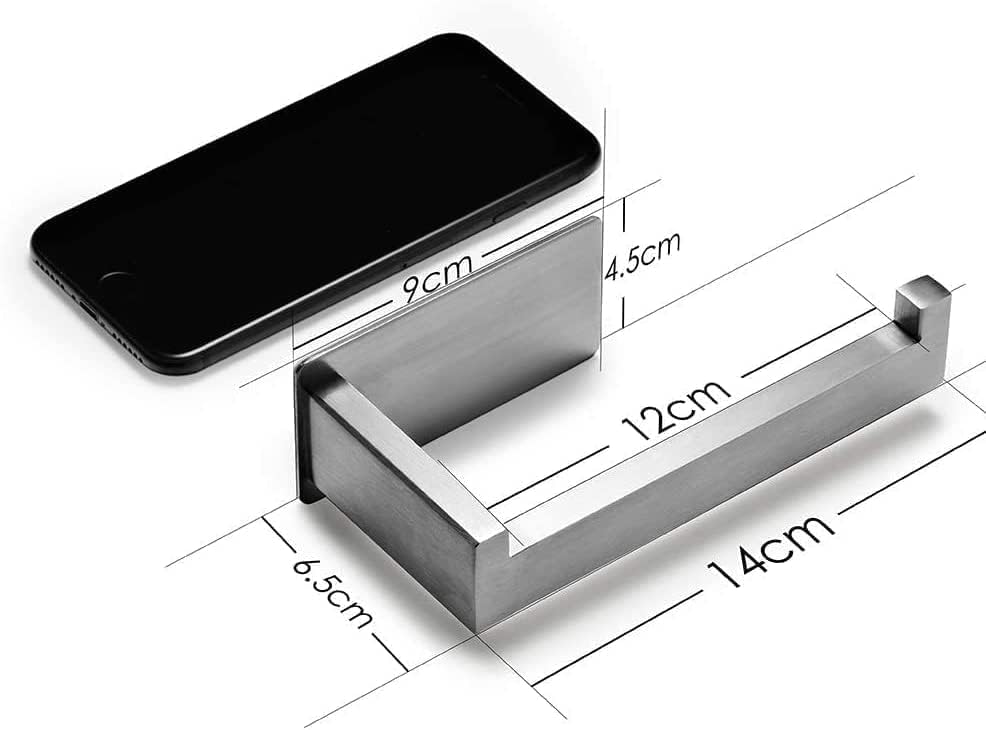 Stainless Steel Wall Mounted Toilet Paper Holder - No Drill Bathroom & Kitchen Toilet Roll Holder | Space-Saving Design for Small Bathrooms & Modern Kitchens