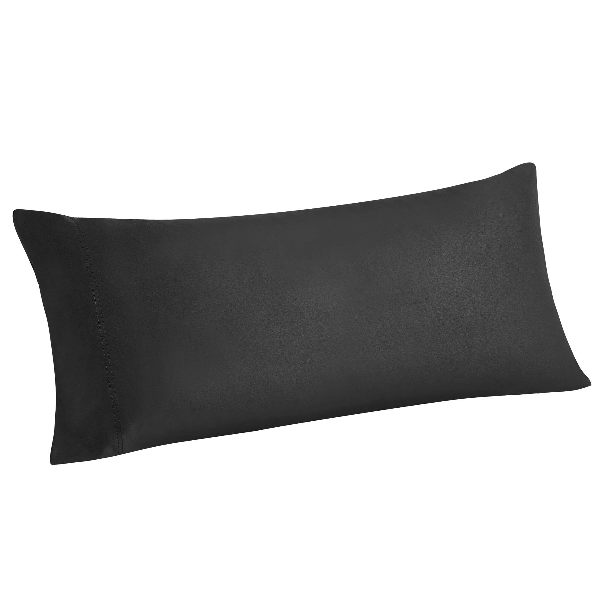 BEDELITE Bamboo Rayon Body Pillow Cover - 20x54 Inches Cooling Pillowcase for Hot Sleepers, Breathable & Silky Soft Full Body Pillow Case - Perfect for Night Sweats Relief, Pregnancy Support & Side Sleepers (Black)