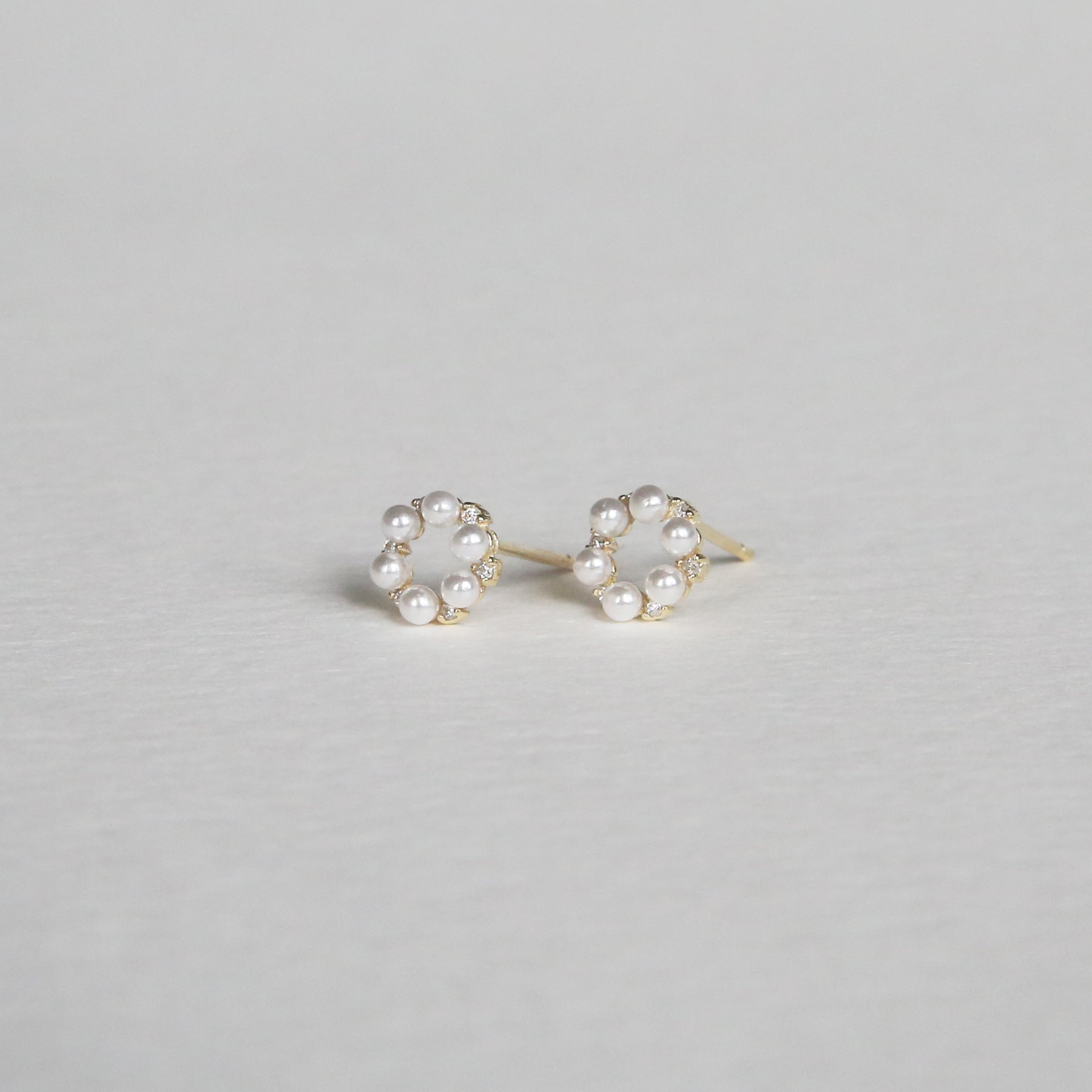 Baby Pearl Circle Stud Earrings - Dainty & Elegant Jewelry for Girls, Women - Perfect for Parties, Weddings & Everyday Wear