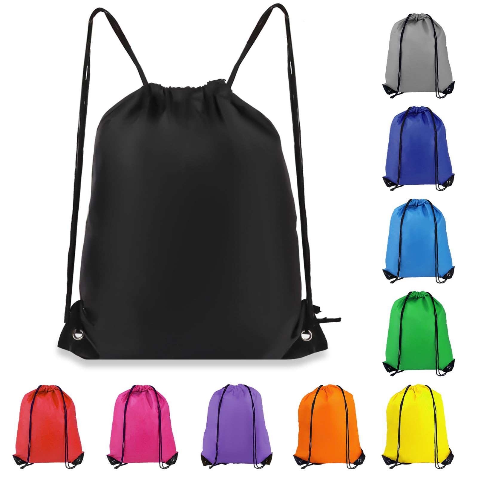 10-Pack Drawstring Backpack - Lightweight & Durable Sports Bags for Gym, Travel, Swimming & Beach - 10 Color Options | Perfect for Workouts, Vacations & Outdoor Activities