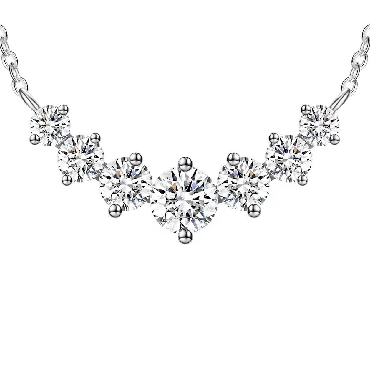 Moissanite Pendant Necklace for Women 0.5Ct-7.6Ct Durable Jewelry - Perfect Gift for Wife, Mom, Daughter & Girlfriend - Birthday, Wedding, Anniversary, Christmas, Valentine's & Mother's Day Present - Elegant for Daily Wear, Date Night & Special Occasions