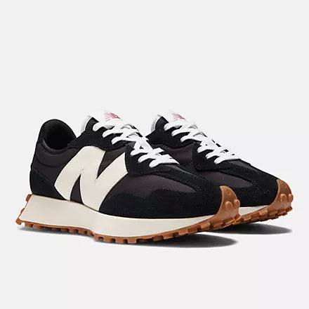 327 Sneaker for Men & Women - Black, White & Mineral Red Colorways - Comfortable Casual Running Shoes for Walking, Gym & Everyday Wear
