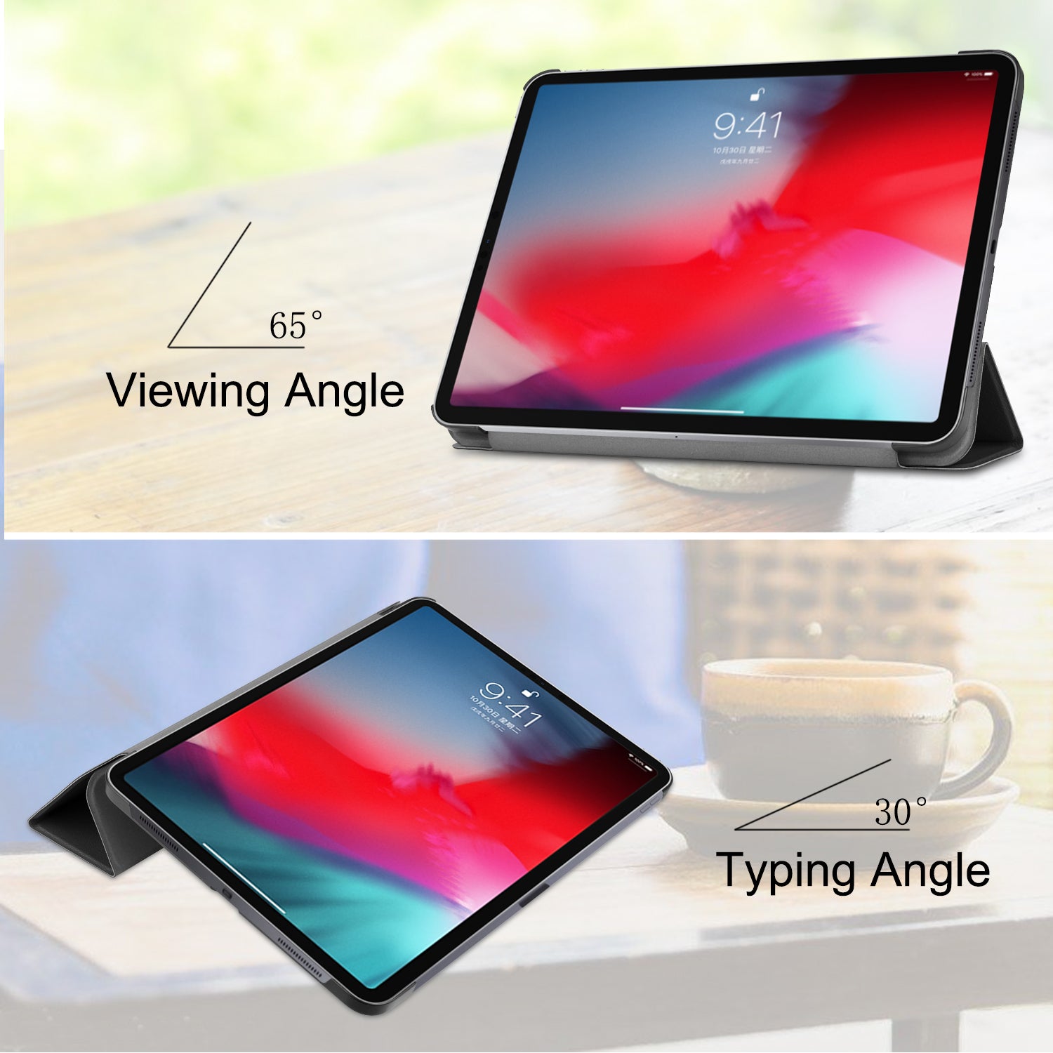 Premium iPad Pro Smart Cover - Slim Protective Case for iPad Pro 11 & 12.9 Inch - Auto Wake/Sleep - Dark Color - Perfect for Work, Travel & Home Use